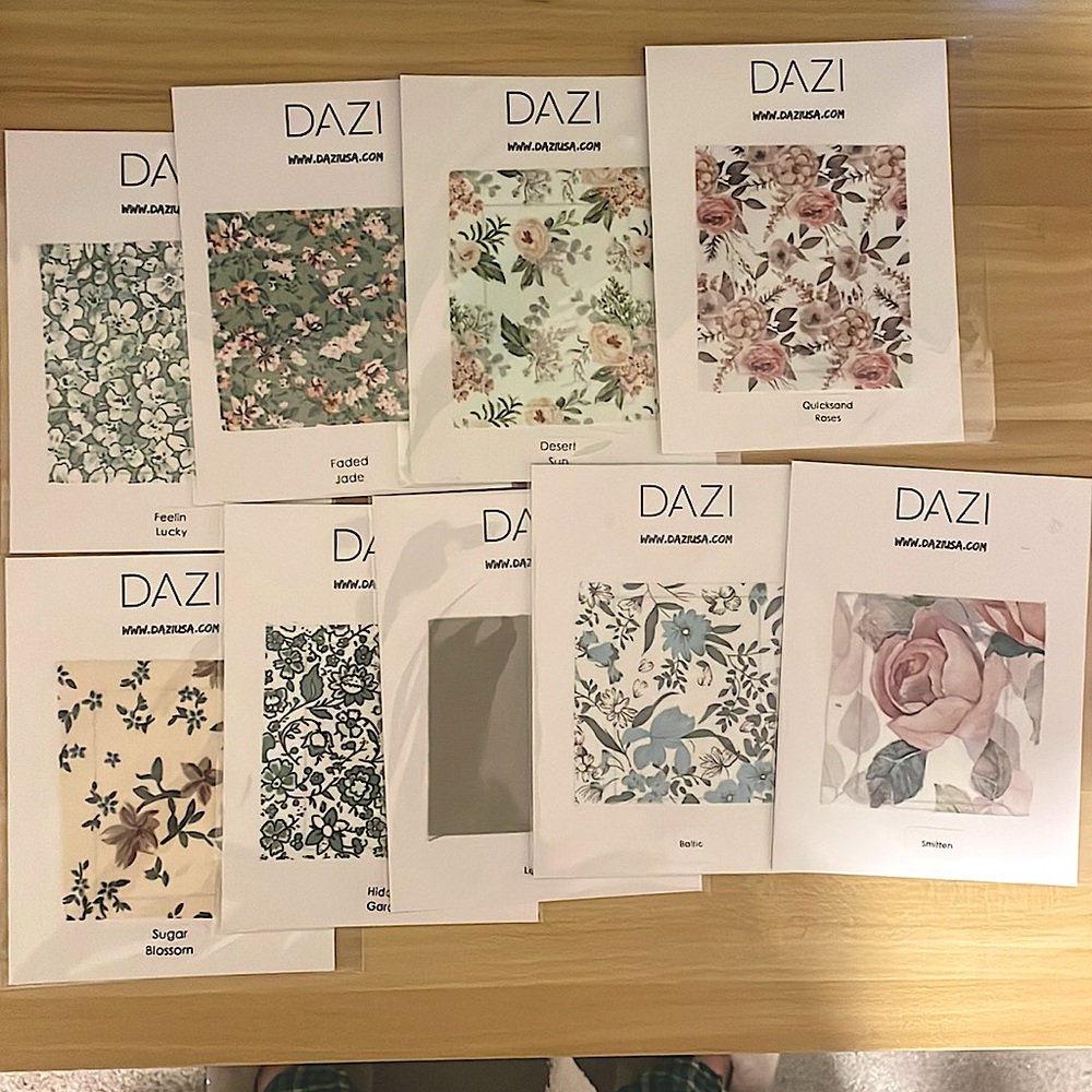 Dazi USA tie fabric swatches. Great for wedding planning